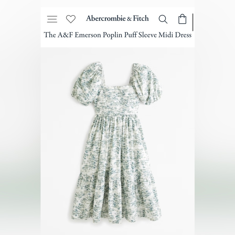 The A&F Emerson Poplin Puff Sleeve Midi Dress